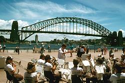 Band concert in front of Sydney Harbour Bridge.   &copy; ADAMS / HANSEN STOCK PHOTOS