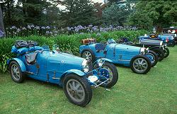 Blue Bugatti lineup.  &copy; ADAMS / HANSEN STOCK PHOTOS