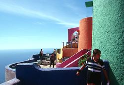 Colorful buildings along northern Baja coast.  &copy; ADAMS / HANSEN STOCK PHOTOS
