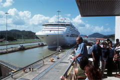 P O Cruise Ship Transiting Miraflores Locks, Panama Canal. © ADAMS / HANSEN STOCK PHOTOS
