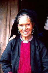 79-8-S Black Zao (Dao) hill tribe woman in traditional dress, Sapa, Vietnam. © ADAMS / HANSEN STOCK PHOTOS