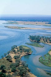 44B-13-O   Aerial, Lower Zambezi River, Zambia.  &copy; ADAMS / HANSEN STOCK PHOTOS