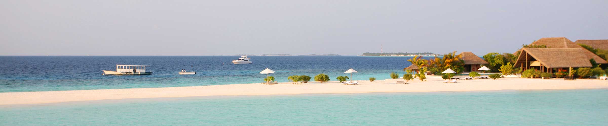 Maldives lagoon and beach scene