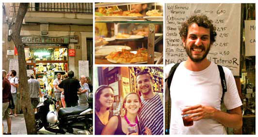 Travellers-Lucas,-Kristen-&-Peter-try-Catalan-Vermouth-on-their-Tapas-tour-edited-for-ALT
